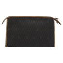 Christian Dior Honeycomb Canvas Clutch Bag PVC Leather Black Auth ti2901-2
