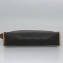 Christian Dior Honeycomb Canvas Clutch Bag PVC Leather Black Auth ti2901-6