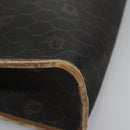 Christian Dior Honeycomb Canvas Clutch Bag PVC Leather Black Auth ti2901-7