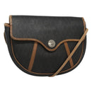 Christian Dior Honeycomb Canvas Shoulder Bag PVC Leather Black Auth ti2903-1