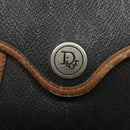 Christian Dior Honeycomb Canvas Shoulder Bag PVC Leather Black Auth ti2903-10