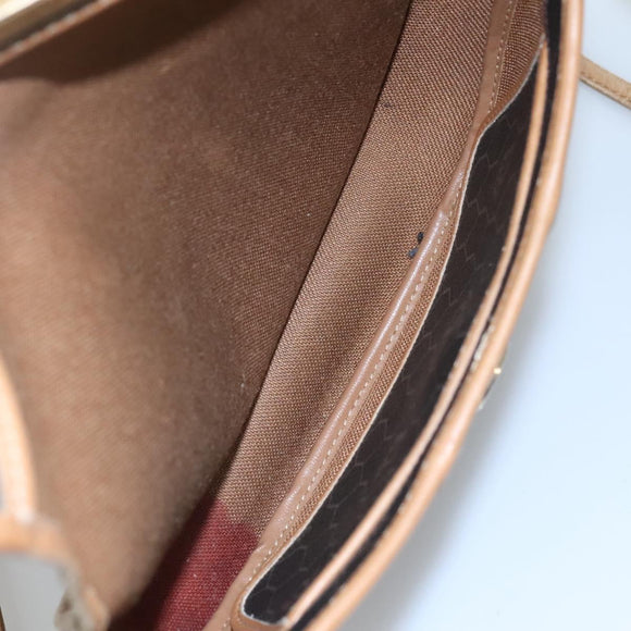 Christian Dior Honeycomb Canvas Shoulder Bag PVC Leather Black Auth ti2903