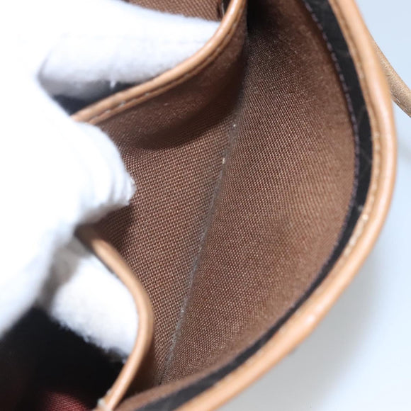 Christian Dior Honeycomb Canvas Shoulder Bag PVC Leather Black Auth ti2903