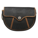 Christian Dior Honeycomb Canvas Shoulder Bag PVC Leather Black Auth ti2903-13