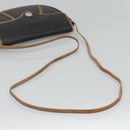 Christian Dior Honeycomb Canvas Shoulder Bag PVC Leather Black Auth ti2903-7