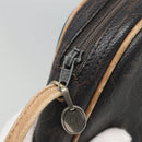 Christian Dior Honeycomb Canvas Shoulder Bag PVC Leather Black Auth ti2906-9