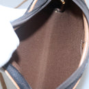 Christian Dior Honeycomb Canvas Shoulder Bag PVC Leather Black Auth ti2906-11