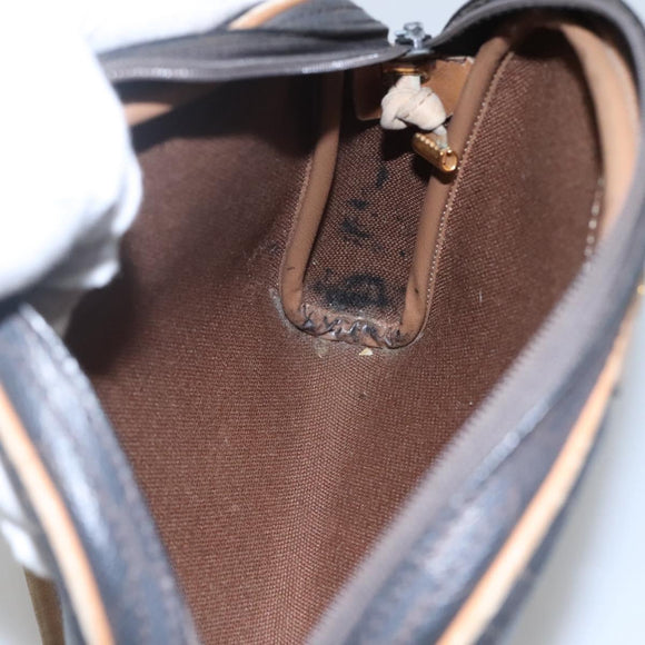 Christian Dior Honeycomb Canvas Schoudertas PVC Leer Zwart Auth ti2906