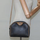 Christian Dior Honeycomb Canvas Shoulder Bag PVC Leather Black Auth ti2906-20