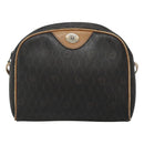 Christian Dior Honeycomb Canvas Shoulder Bag PVC Leather Black Auth ti2906-13