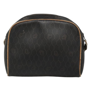 Christian Dior Honeycomb Canvas Shoulder Bag PVC Leather Black Auth ti2906 - 0