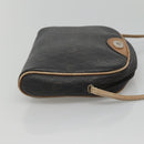 Christian Dior Honeycomb Canvas Shoulder Bag PVC Leather Black Auth ti2906-3