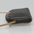 Christian Dior Honeycomb Canvas Shoulder Bag PVC Leather Black Auth ti2906-4