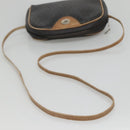 Christian Dior Honeycomb Canvas Shoulder Bag PVC Leather Black Auth ti2906-7