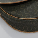 Christian Dior Honeycomb Canvas Shoulder Bag PVC Leather Black Auth ti2907-14