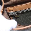 Christian Dior Honeycomb Canvas Shoulder Bag PVC Leather Black Auth ti2907-18