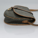 Christian Dior Honeycomb Canvas Shoulder Bag PVC Leather Black Auth ti2907-3