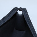 Christian Dior Honeycomb Canvas Clutch Bag PVC Leather Black Gold Auth ti2910-12