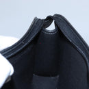 Christian Dior Honeycomb Canvas Clutch Bag PVC Leather Black Gold Auth ti2910-17