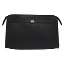 Christian Dior Honeycomb Canvas Clutch Bag PVC Leather Black Gold Auth ti2910-13