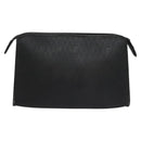 Christian Dior Honeycomb Canvas Clutch Bag PVC Leather Black Gold Auth ti2910-2