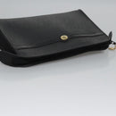 Christian Dior Honeycomb Canvas Clutch Bag PVC Leather Black Gold Auth ti2910-5