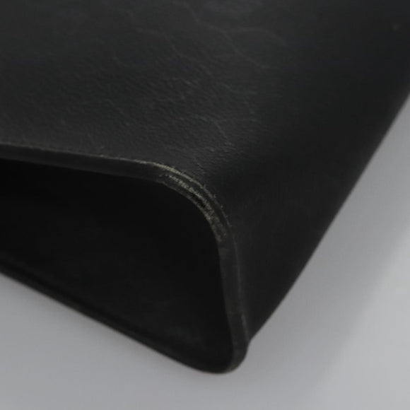 Christian Dior Honeycomb Canvas Clutch Bag PVC Leather Black Gold Auth ti2910