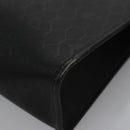 Christian Dior Honeycomb Canvas Clutch Bag PVC Leather Black Gold Auth ti2910-7