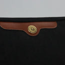 Christian Dior Trotter Canvas Clutch Bag Black Gold Auth ti2911-9