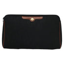 Christian Dior Trotter Canvas Clutch Bag Black Gold Auth ti2911-13