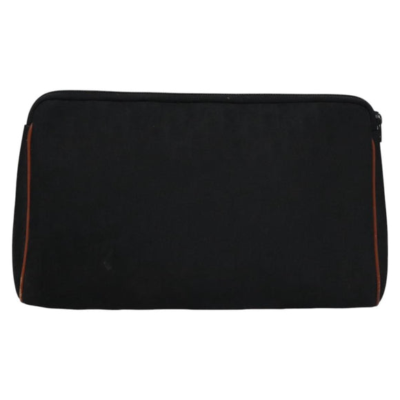 Christian Dior Trotter Canvas Clutch Bag Black Gold Auth ti2911