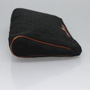 Christian Dior Trotter Canvas Clutch Bag Black Gold Auth ti2911-3
