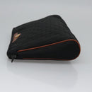 Christian Dior Trotter Canvas Clutch Bag Black Gold Auth ti2911-4