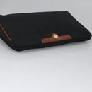 Christian Dior Trotter Canvas Clutch Bag Black Gold Auth ti2911-5