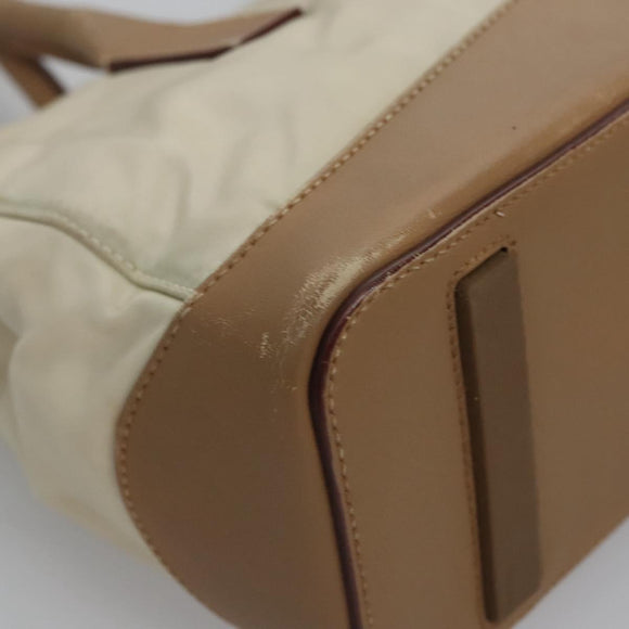 PRADA Hand Bag Nylon Beige Auth ti2915