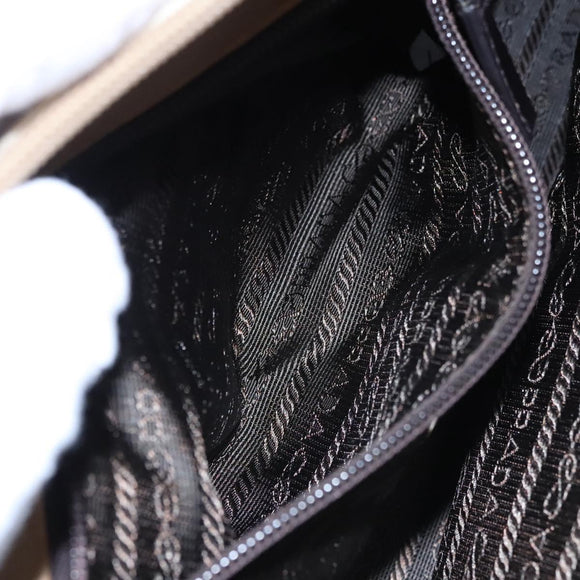 PRADA Hand Bag Nylon Beige Auth ti2915