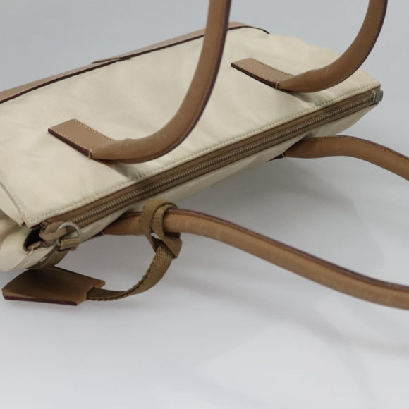 PRADA Hand Bag Nylon Beige Auth ti2915