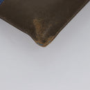 CELINE Pouch Leather Blue Gold Auth ti2920-15