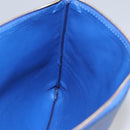 CELINE Pouch Leather Blue Gold Auth ti2920-12