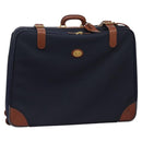 Burberrys Travel Case Boston Bag PVC Navy Brown Auth ti2922-1