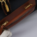 Burberrys Travel Case Boston Bag PVC Navy Brown Auth ti2922-9