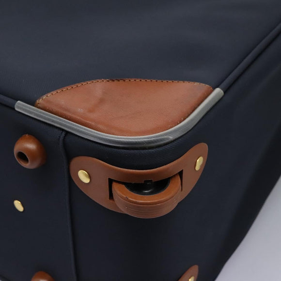 Burberrys Travel Case Boston Bag PVC Navy Brown Auth ti2922