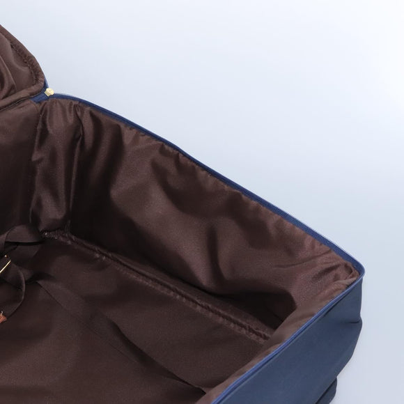 Burberrys Travel Case Boston Bag PVC Navy Brown Auth ti2922