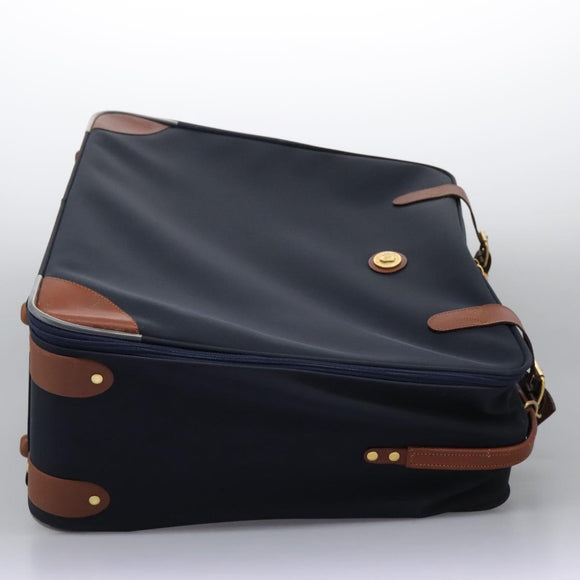 Burberrys Travel Case Boston Bag PVC Navy Brown Auth ti2922