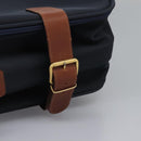 Burberrys Travel Case Boston Bag PVC Navy Brown Auth ti2922-14