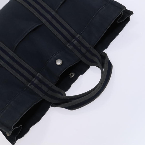 HERMES Fourre Tout Tote Bag Canvas 5 Set Black Gray Navy Auth ti2923