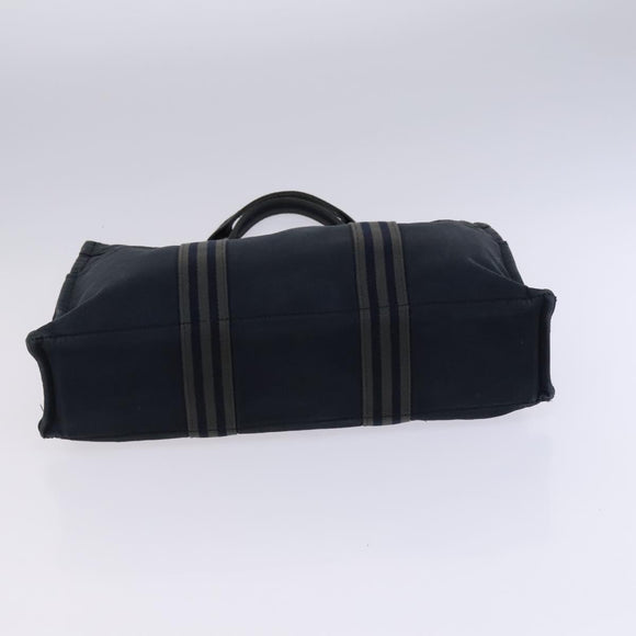 HERMES Fourre Tout Tote Bag Canvas 5 Set Black Gray Navy Auth ti2923