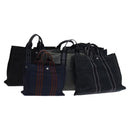 HERMES Fourre Tout Tote Bag Canvas 5 Set Black Gray Navy Auth ti2923-1