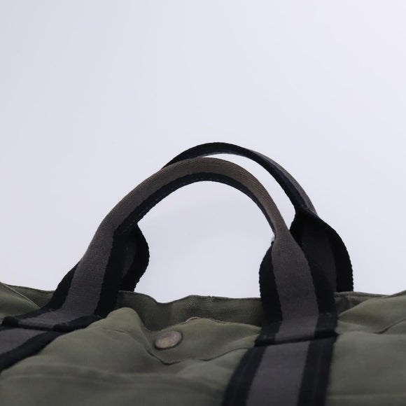 HERMES Fourre Tout Tote Bag Canvas 5 Set Black Gray Navy Auth ti2923