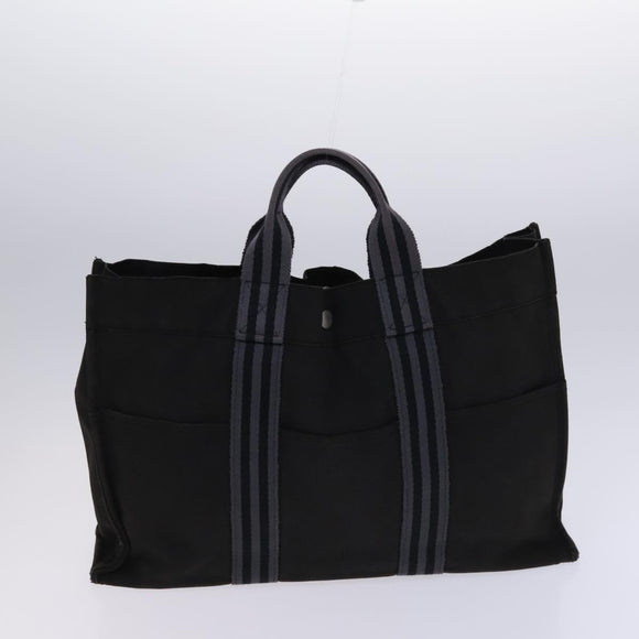 HERMES Fourre Tout Tote Bag Canvas 5 Set Black Gray Navy Auth ti2923